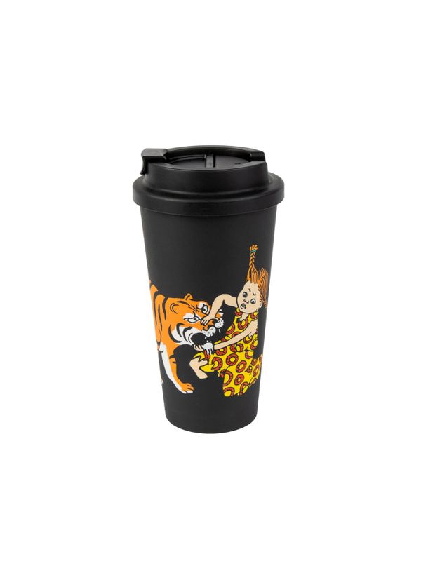 Take-Away Mug Pippi and Tiger 450 ml - Black