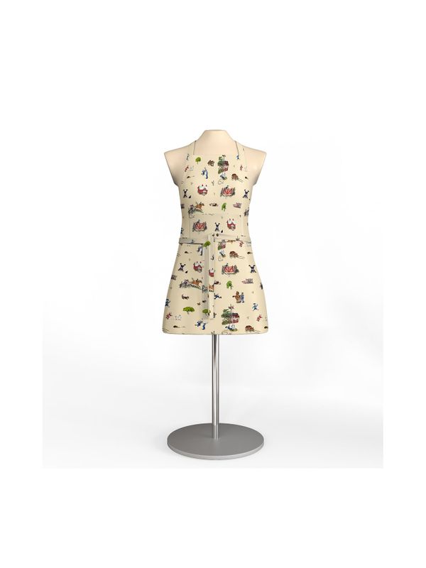 Apron Emil in Lönneberga beige - Adult