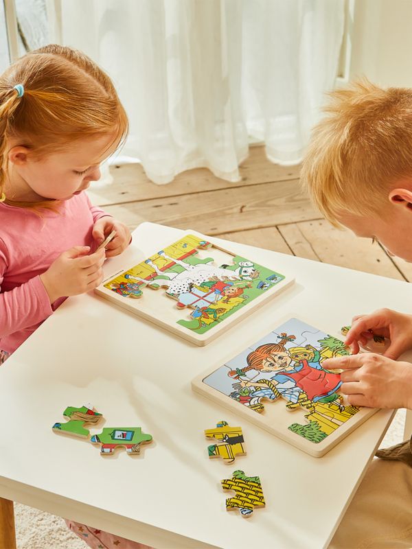 Puzzle Pippi Longstocking & Lilla Gubben - 16 pieces