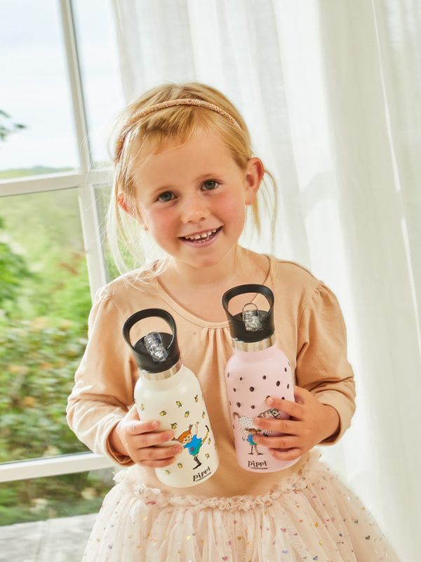 Trinkflasche Pippi Langstrumpf Punkte – Rosa