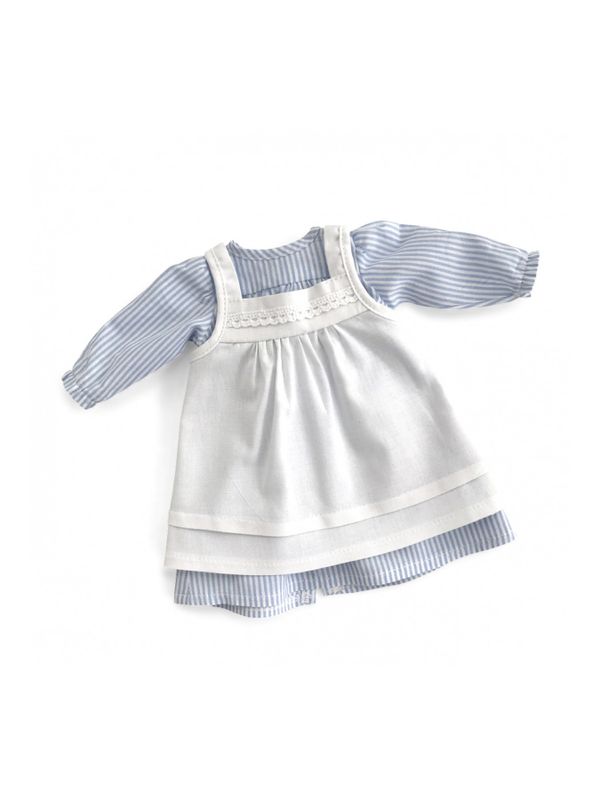 Doll Dress Madicken Apron Blue/White