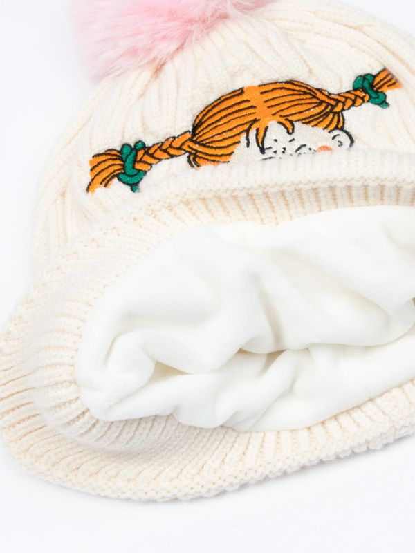 Beanie Pippi Longstocking - White