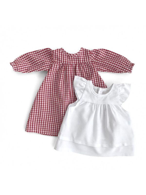 Doll Dress Madicken Apron Red