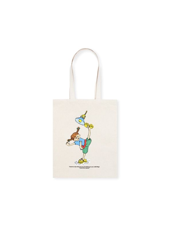Totebag Pippi Longstocking cleaning - beige