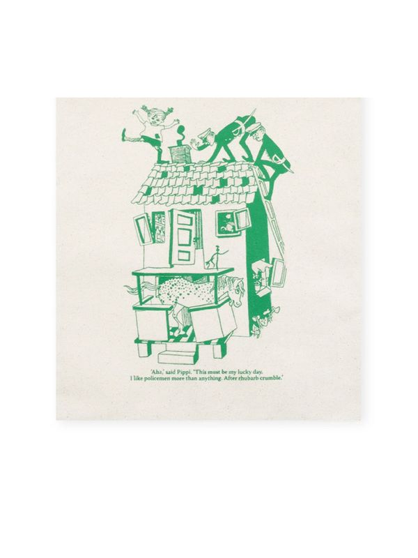 Totebag Pippi Longstocking playing - beige