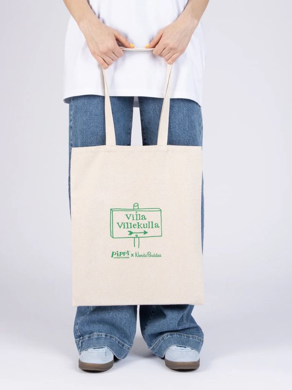 Totebag Pippi Longstocking playing - beige