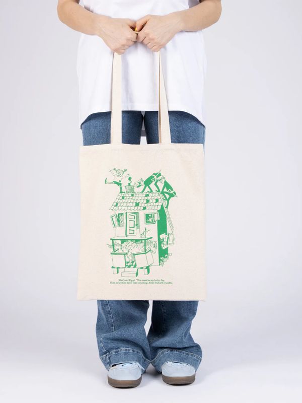 Totebag Pippi Longstocking playing - beige
