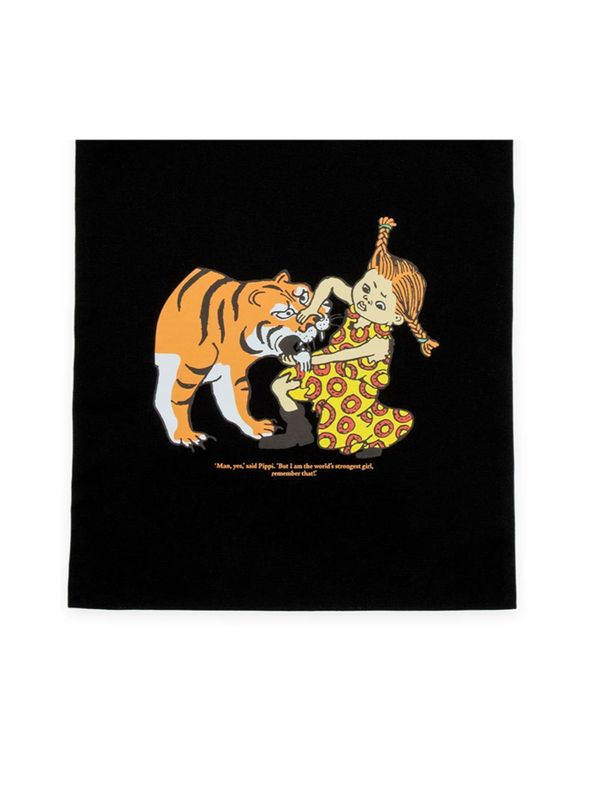 Totebag Pippi Longstocking tiger- black