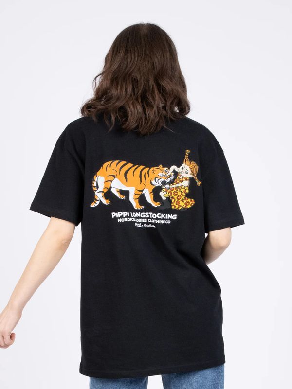 T-shirt Pippi Longstocking tiger - Black