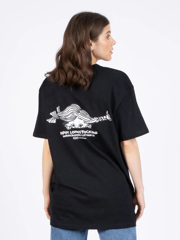 T-shirt Pippi Longstocking looking - Black
