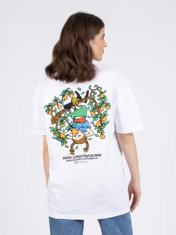 T-shirt Pippi Longstocking Hanging by the Knees - White