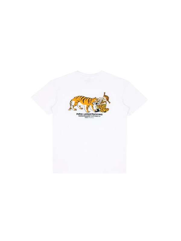 T-shirt Pippi Longstocking tiger - White