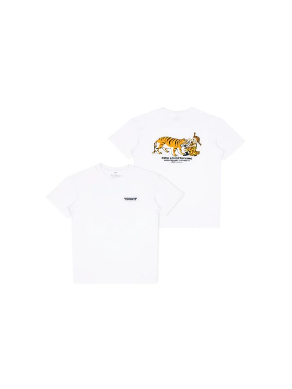T-shirt Pippi Longstocking tiger - White