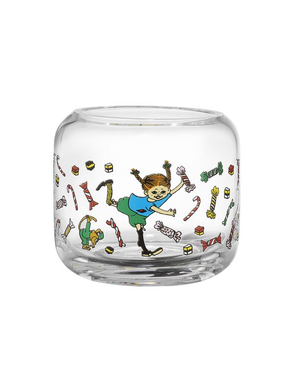 Candle holder Pippi Longstocking - Clear glass