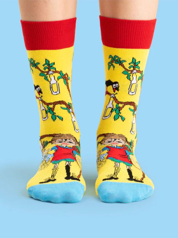 Strumpor Pippi Långstrump Sockerdricka - Vuxen - Gul