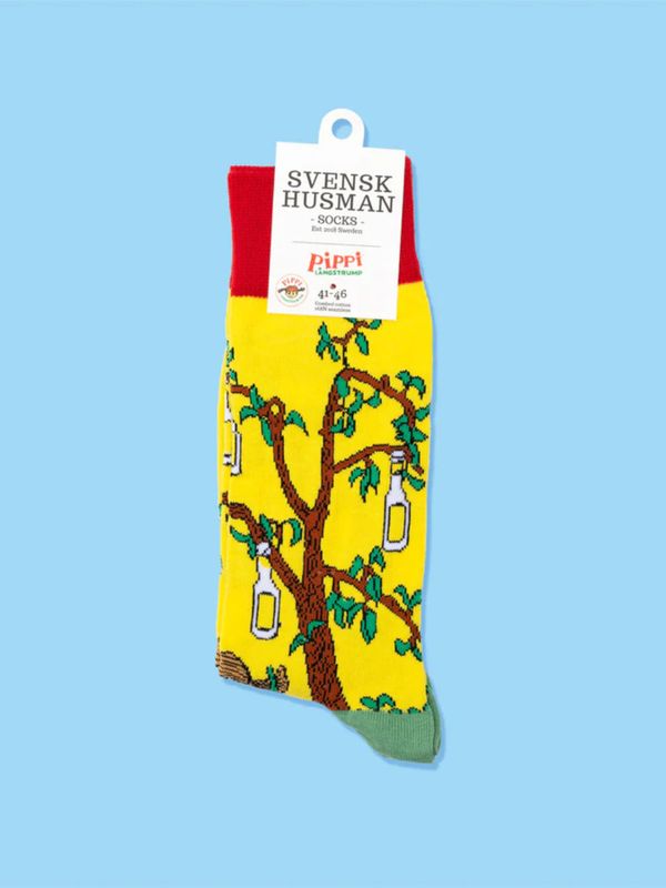 Strumpor Pippi Långstrump Sockerdricka - Vuxen - Gul