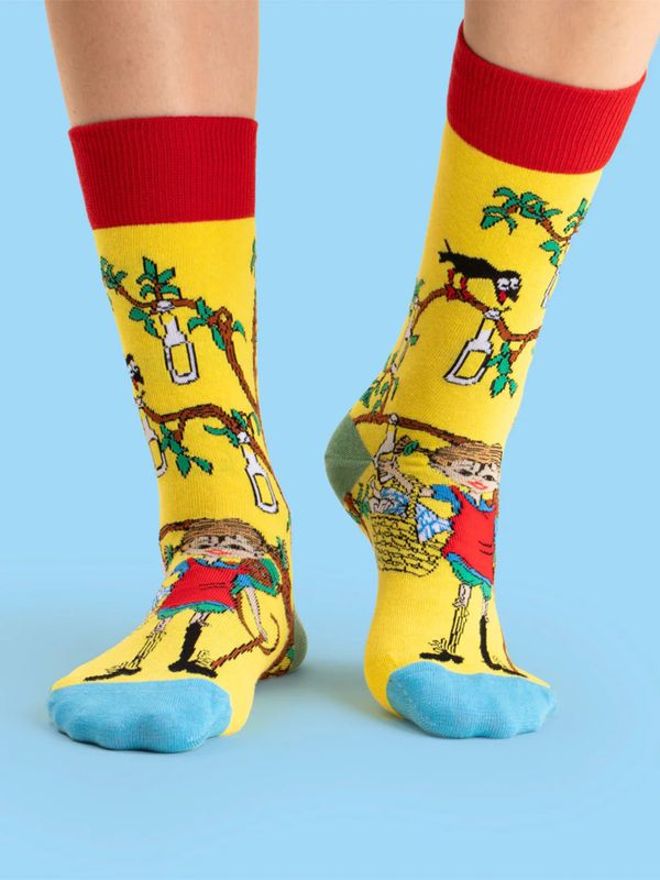 Strumpor Pippi Långstrump Sockerdricka - Vuxen - Gul