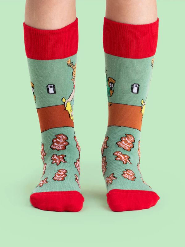 Strumpor Pippi Långstrump bakar Pepparkakor - Grön