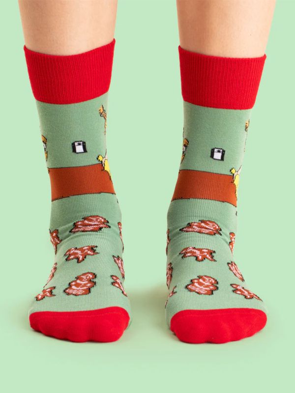 Strumpor Pippi Långstrump bakar Pepparkakor - Vuxen - Grön