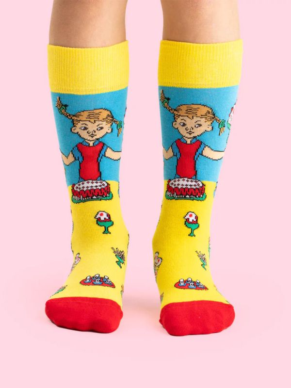 Strumpor Pippi Långstrump Kalas - Gul