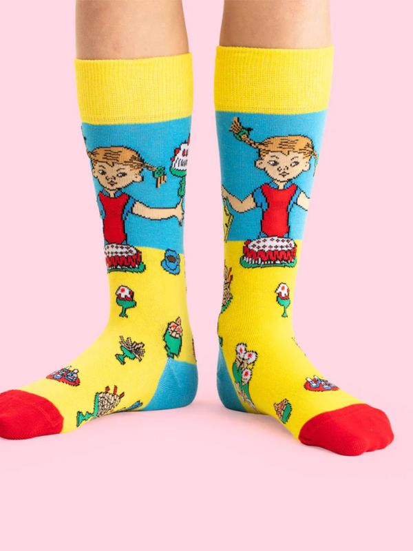 Strumpor Pippi Långstrump Kalas - Gul