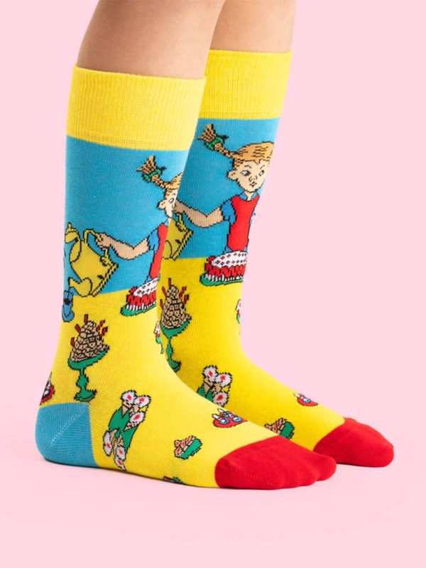 Strumpor Pippi Långstrump Kalas - Gul