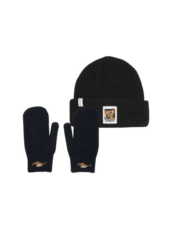 Set with Beanie and mitten Pippi Longstocking, adult - Black