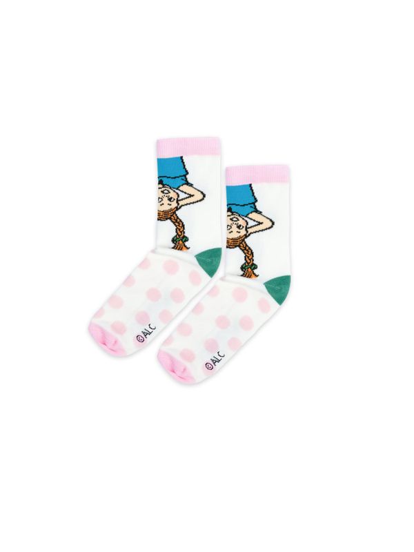 Barnstrumpor Pippi Långstrump - Vit