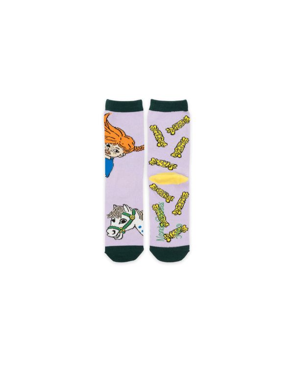Socks Pippi Longstocking and Little Old Man - Purple