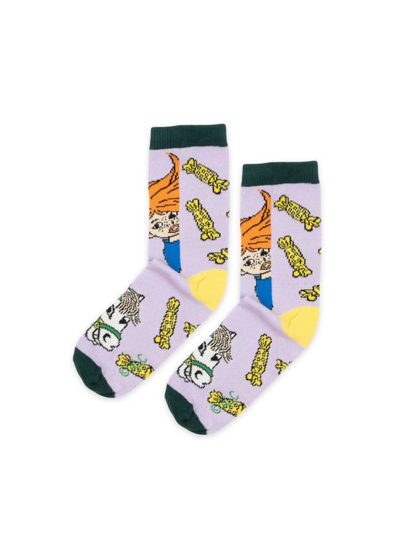Socks Pippi Longstocking and Little Old Man - Purple
