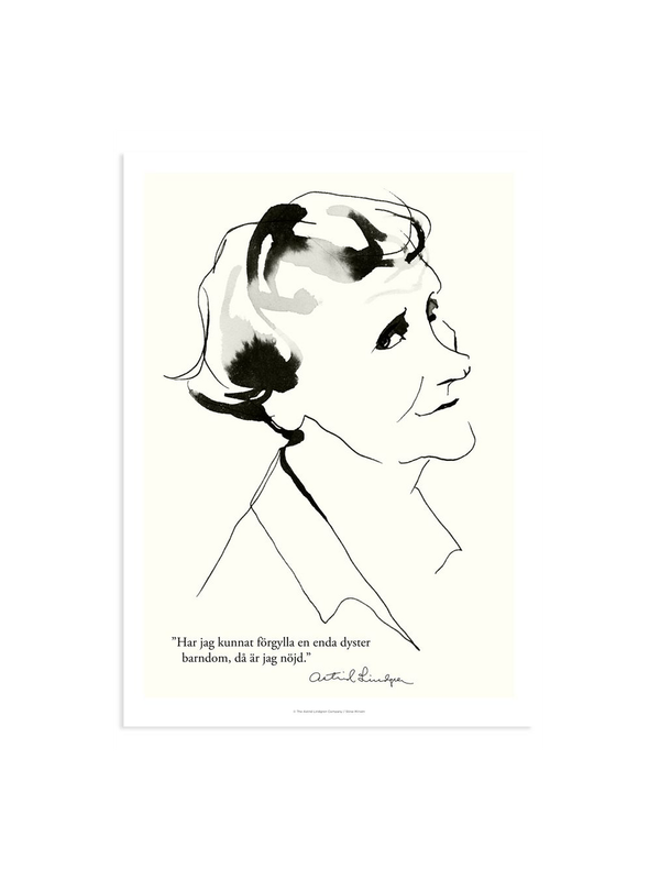 Poster Astrid Lindgren - Dann bin ich zufrieden - 30x40cm