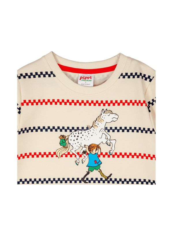 Rutrandig klänning Pippi Långstrump - Vit