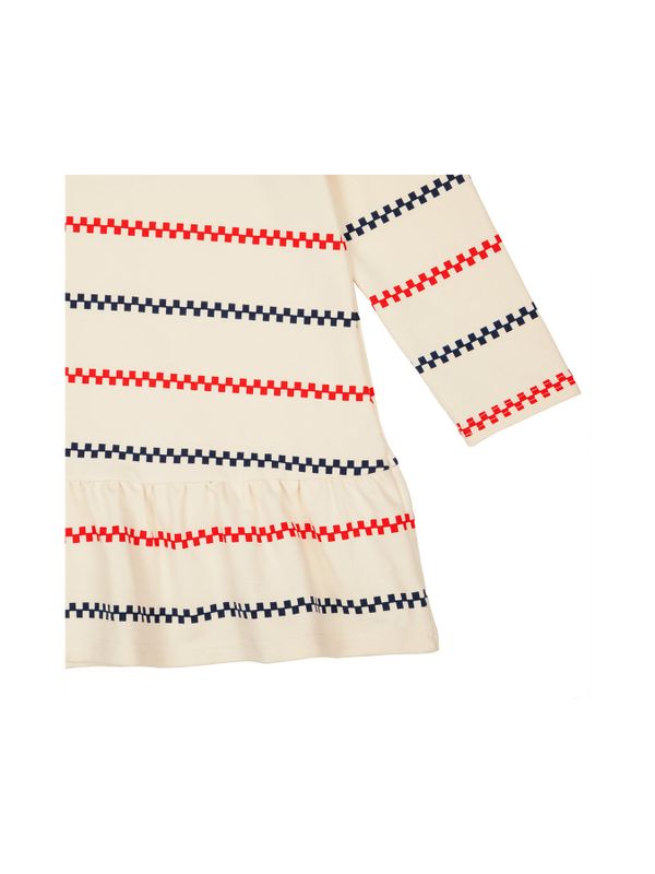 Rutrandig klänning Pippi Långstrump - Vit