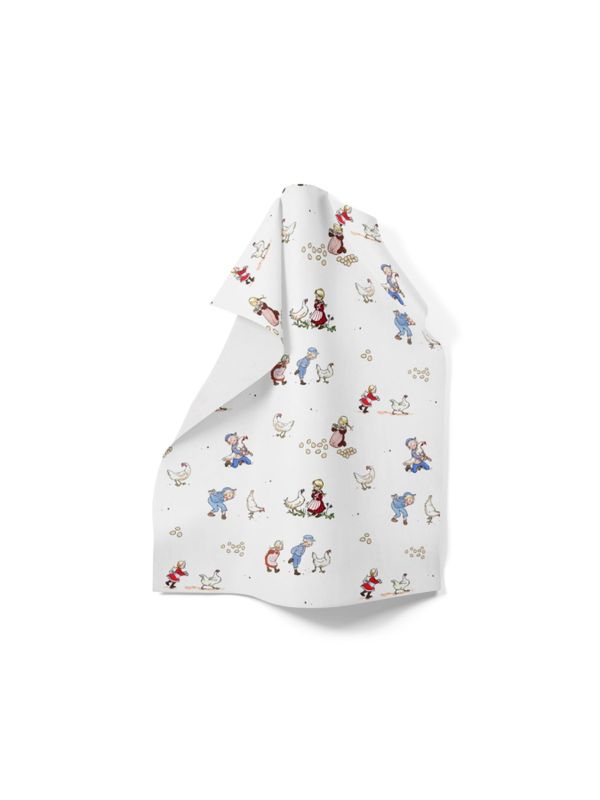 Kökshandduk Emil & Ida i Lönneberga - Vit