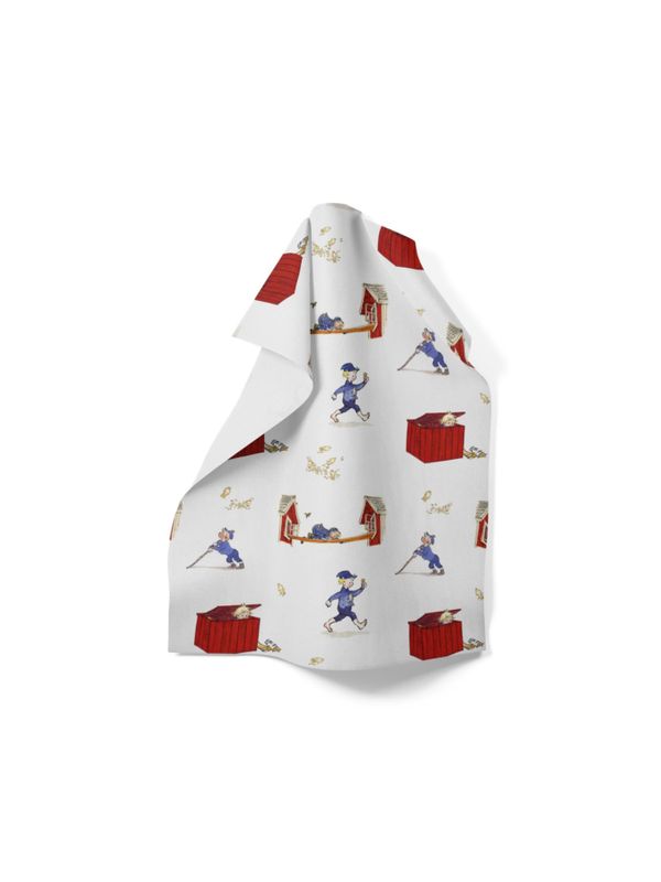 Kitchen towel Emil in Lönneberga Mischief - White