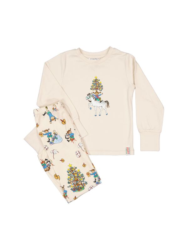 Weihnachts-Pyjama Pippi Langstrumpf - Beige