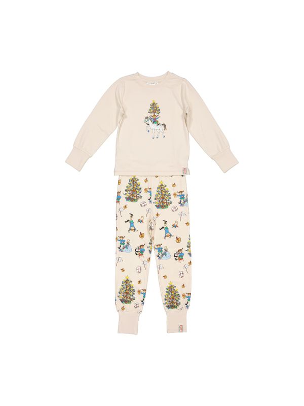 Weihnachts-Pyjama Pippi Langstrumpf - Beige