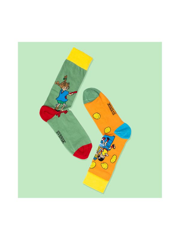 Strumpor Pippi Långstrump bakar pannkakor, vuxen - Multi