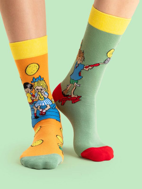 Strumpor Pippi Långstrump bakar pannkakor, vuxen - Multi