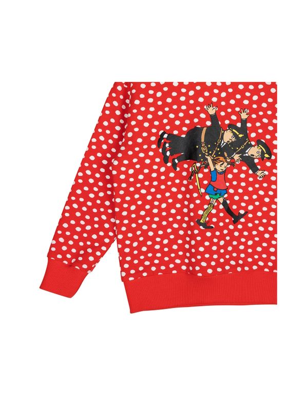Prickig hoodie Pippi Långstrump - Röd