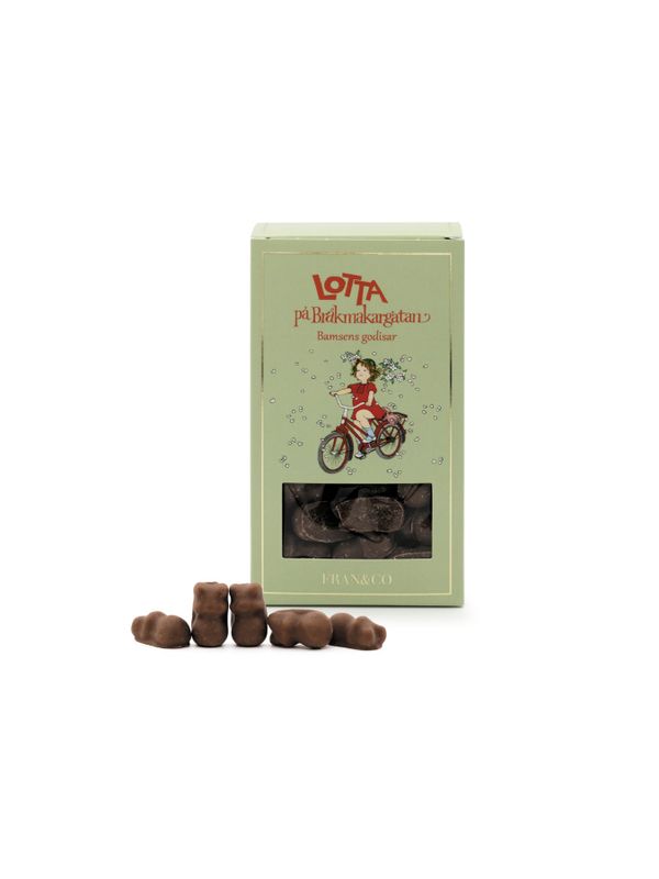 Lotta på Bråkmakargatan - Bamsens chockladdoppade gelé med hallonsmak