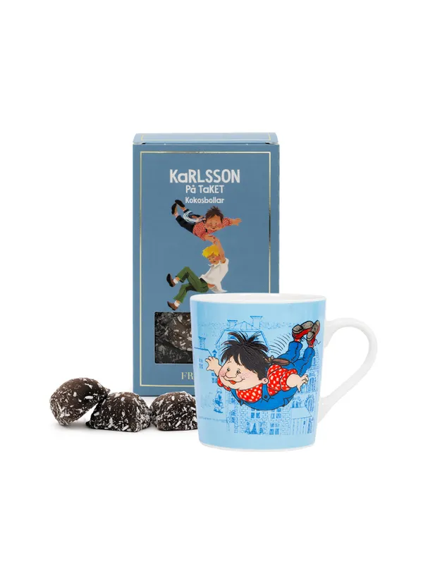 Presentkit Karlsson på taket med mugg och godis