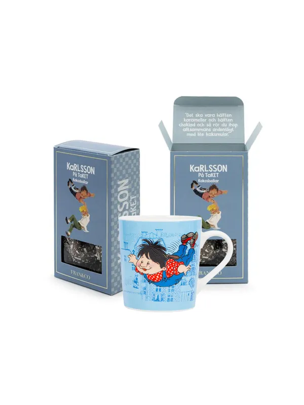 Presentkit Karlsson på taket med mugg och godis