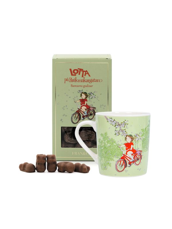 Presentkit Lotta på Bråkmakargatan med mugg och godis