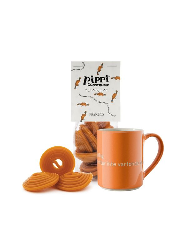 Presentkit Pippi Långstrump med mugg och godis-Orange