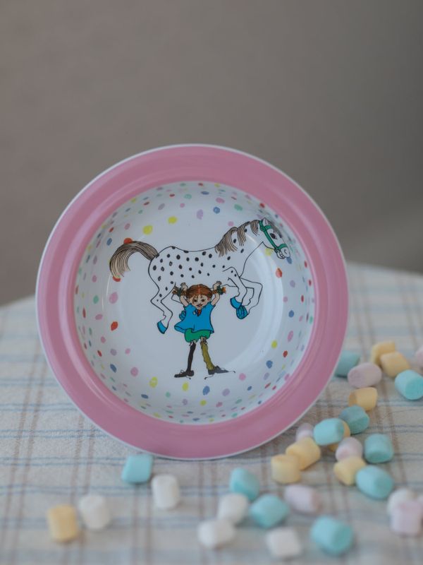 Suction plate with pink rim Pippi Longstocking Birthday
