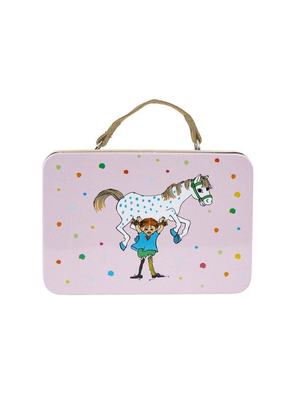 Small tin box Pippi Longstocking & Little Old Man - Pink