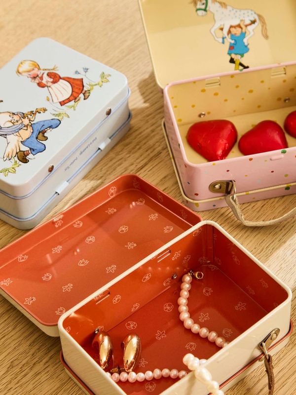 Small tin box Pippi Longstocking picnic - White