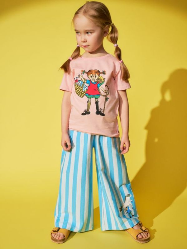 T-shirt Pippi Långstrump & Herr Nilsson på picknick - Rosa