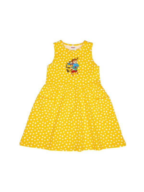 Prickig klänning Pippi Långstrump - Gul